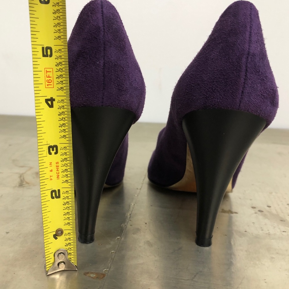 Vintage Charles Jourdan Paris Suede Leather Almond Toe Pump Heels Made in France - Picture 8 of 8